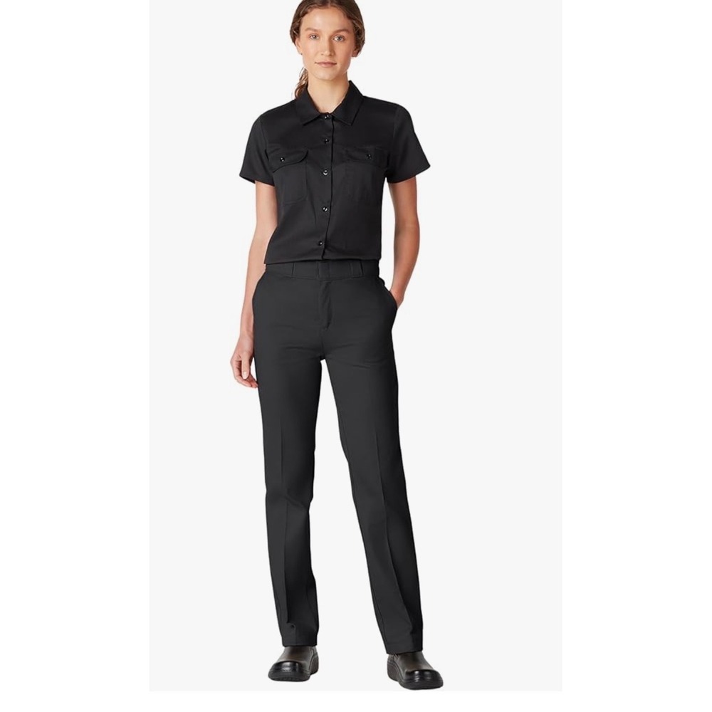 NWT Dickies Womens 776F Black Slim Fit Straight‎ Leg Work Pants Size 4
